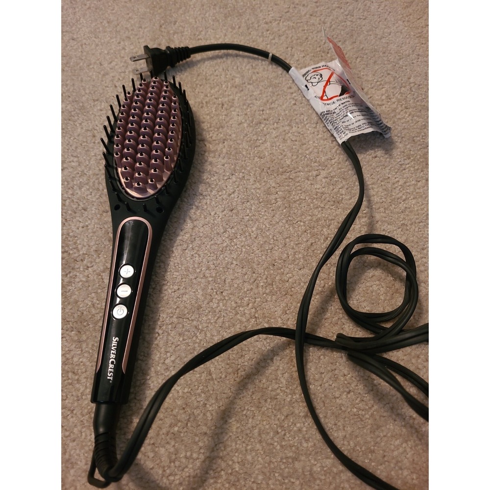 Black and Rose Gold Heated Straightening Brush - Women Hair Tool